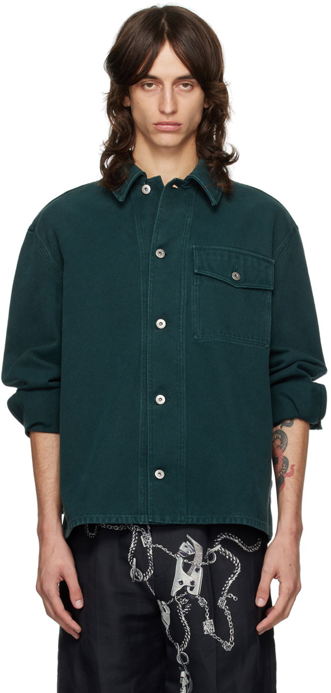 Риза Burberry Denim Overshirt Зелено | 8091783, 0