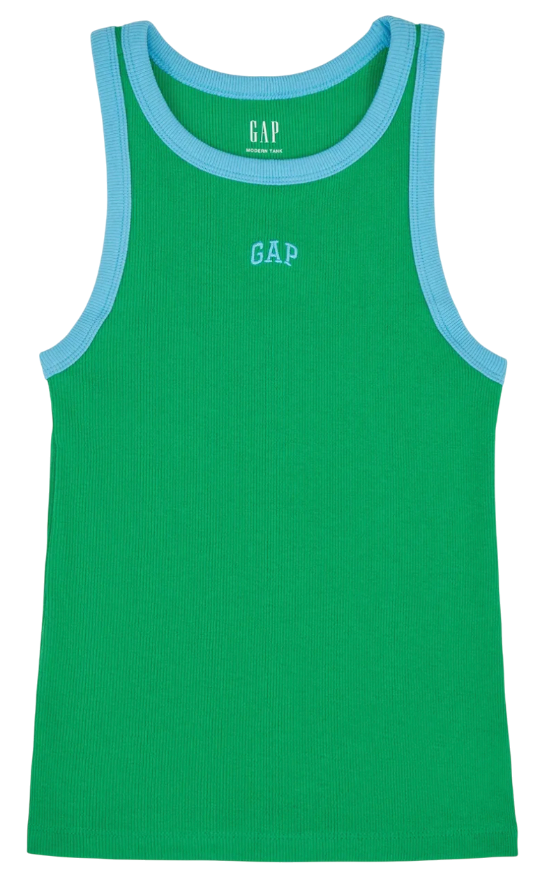 Потник GAP Ribbed Modern Tank Top Logo Americana Зелено | 729562-04