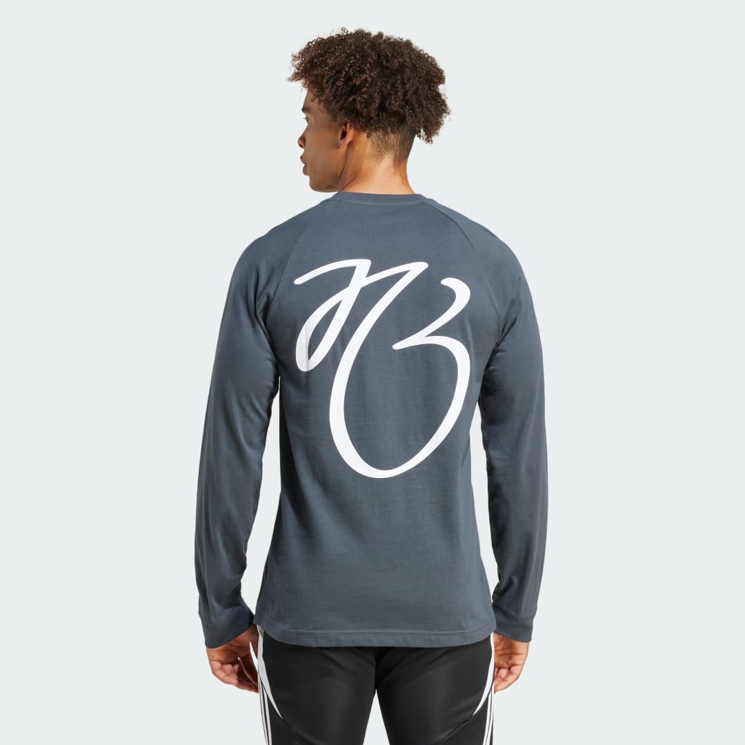 Тениска adidas Performance Long Sleeve Graphic Tee Сиво | JM9351, 1