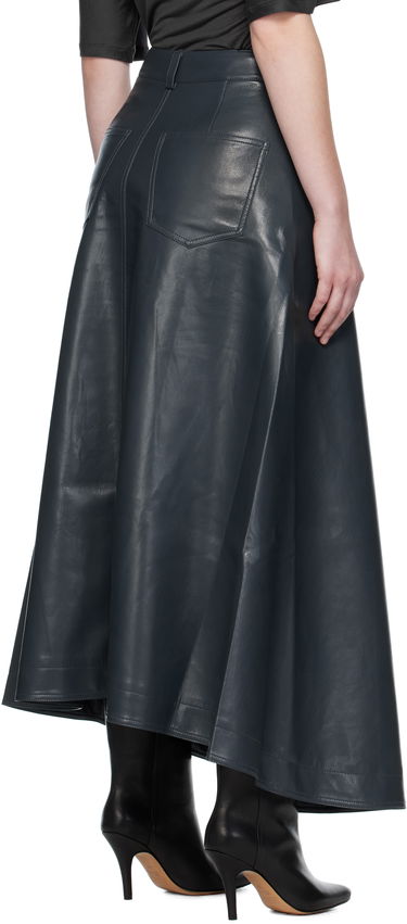 Пола Nanushka Nanushka Neith Draped Vegan Leather Maxi Skirt Тъмно синьо | NW25PFSK01455, 2