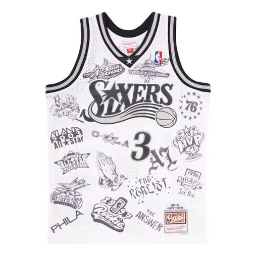 Фланелка Mitchell & Ness NBA AI World Tour Swingman 76ers Jersey Бяло | SMJYDX21038-P76WHIT