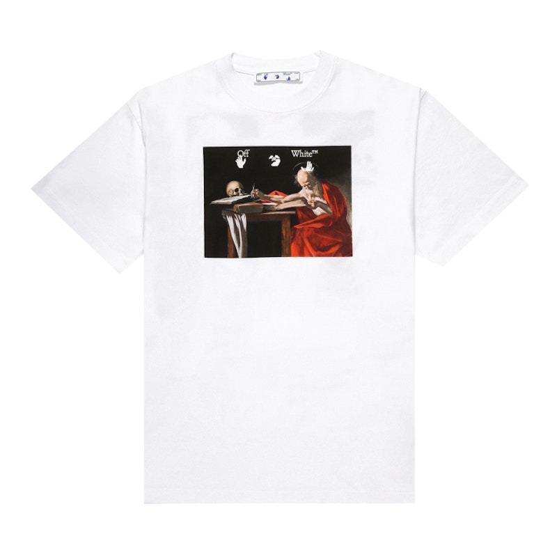 Тениска Off-White Caravaggio S/S Over Tee White/Red Бяло | OMAA038R21JER0030125/OMAA027R21JER0040125, 0