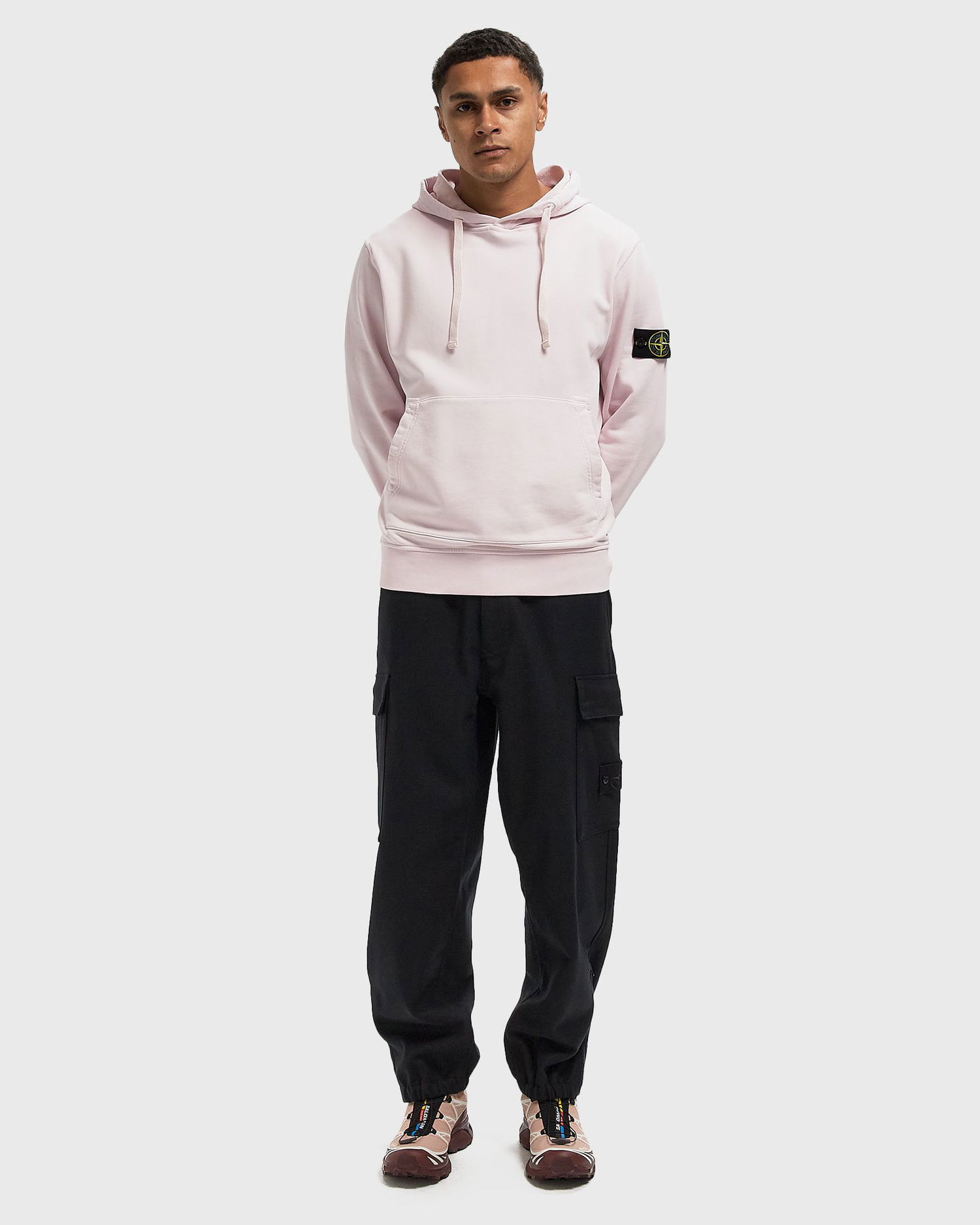Суитчър Stone Island Hooded Sweatshirt with Kangaroo Pocket Розово | K2S156100062S0051.V0080, 1