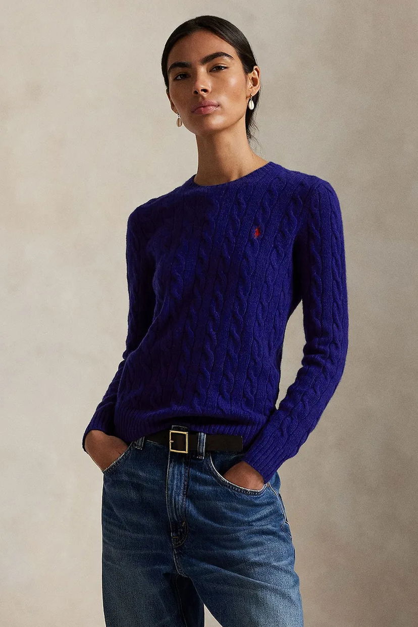 Пуловер Polo by Ralph Lauren Cable-Knit Sweater Лилаво | 211971865012