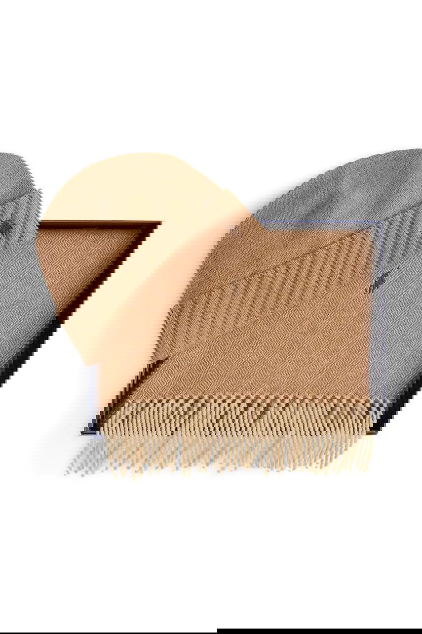 Шал Polo by Ralph Lauren Polo Ralph Lauren Knitted Beanie and Herringbone Scarf with Fringed Edges Бежово | 449959529, 1