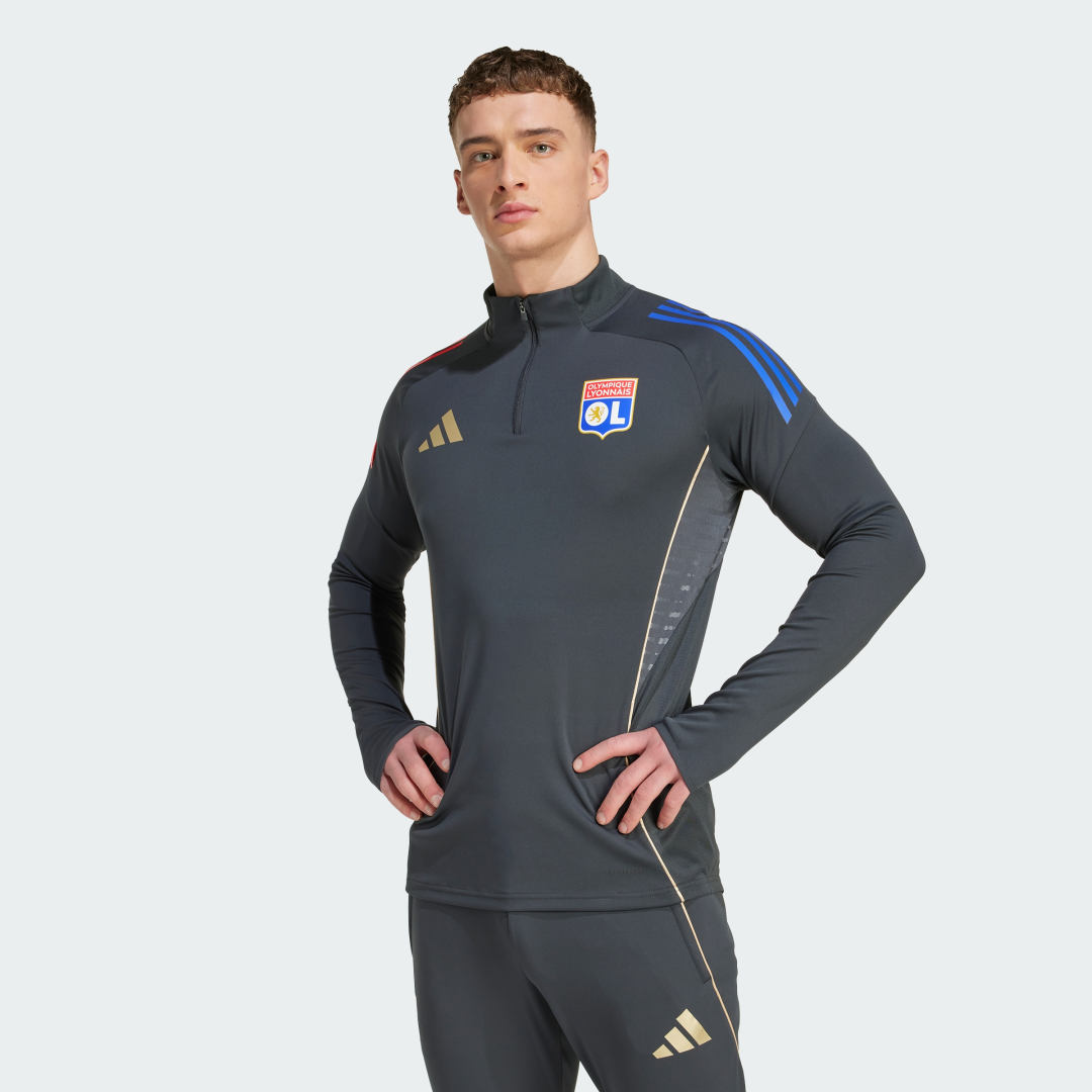 Суитчър adidas Performance Olympique Lyon Tiro 25 Competition Training 1/4 Zip Top Сиво | JL7747, 0