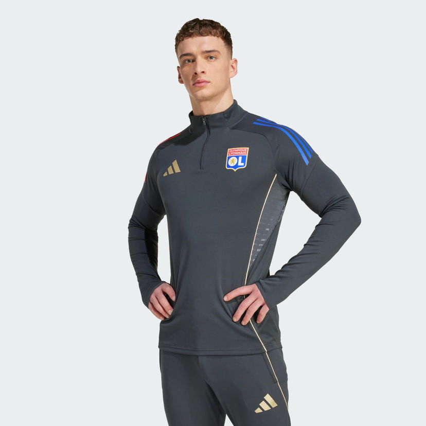 Суитчър adidas Performance Olympique Lyon Tiro 25 Competition Training 1/4 Zip Top Сиво | JL7747