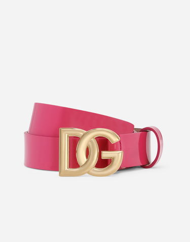 Колани Dolce & Gabbana Dolce & Gabbana Patent Leather Belt With DG Logo Buckle Розово | EE0062A147180411, 0