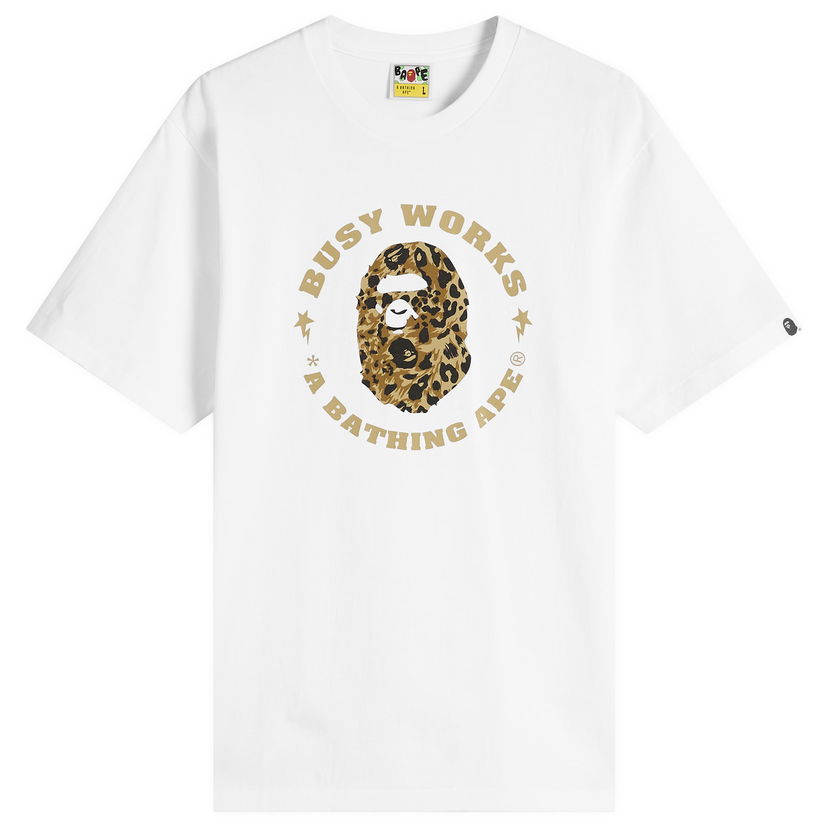 Тениска BAPE Wild Leopard Busy Works Tee Бяло | 001TEL801041M-WHT