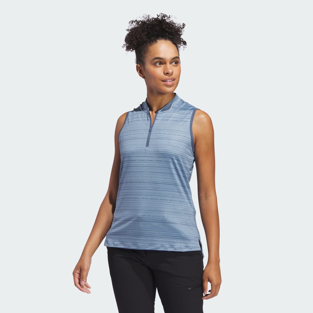 Поло тениска adidas Performance Ultimate365 Stripe Sleeveless Polo Shirt Синьо | IT7208, 1