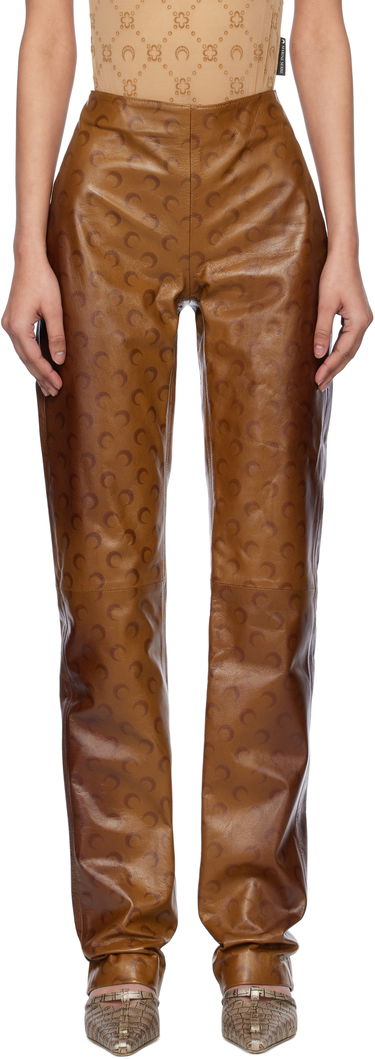 Панталони Marine Serre Marine Serre Moon Airbrushed Leather Pants Кафяво | WPA153A CLEA0050, 0