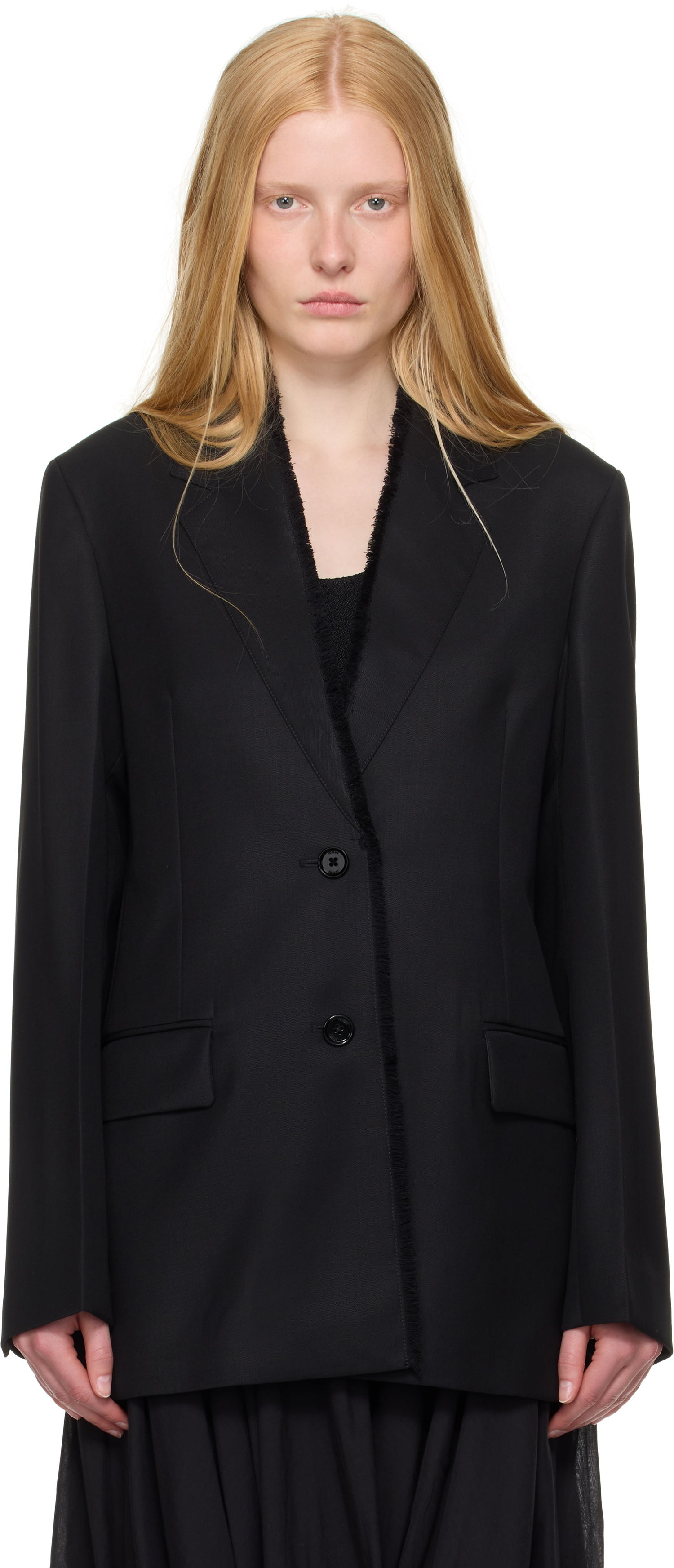 Яке TOTEME TOTEME Raw Lapel Blazer Черно | 253-WRZ0054-FB0435, 0