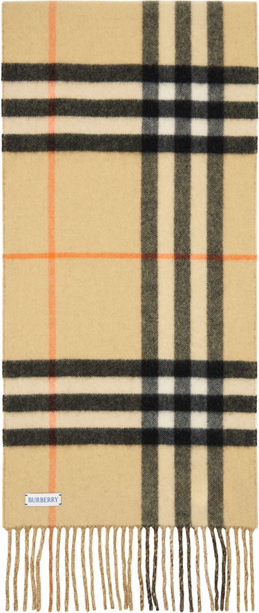 Шал Burberry Reversible Check Cashmere Scarf Бежово | 8094710, 2