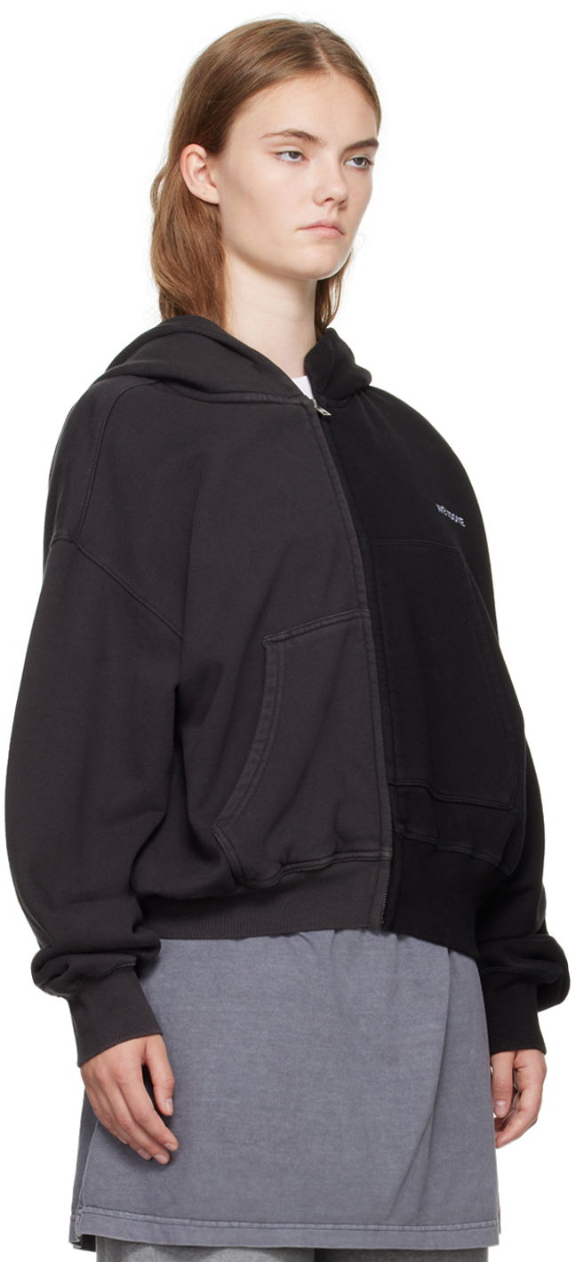 Суитчър We11done Unbalance Zip-Up Hoodie Черно | WD-TJ2-24-816-U-MX, 1