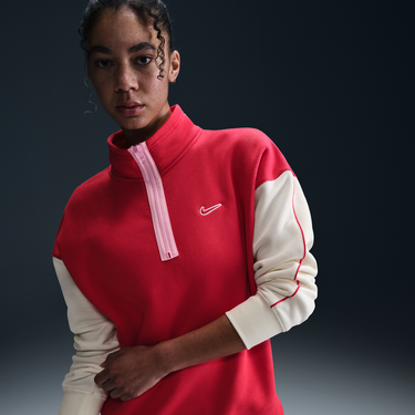 Суитчър Nike Nike Sportswear Fleece Quarter-Zip Top Червено | IF8425-671, 1