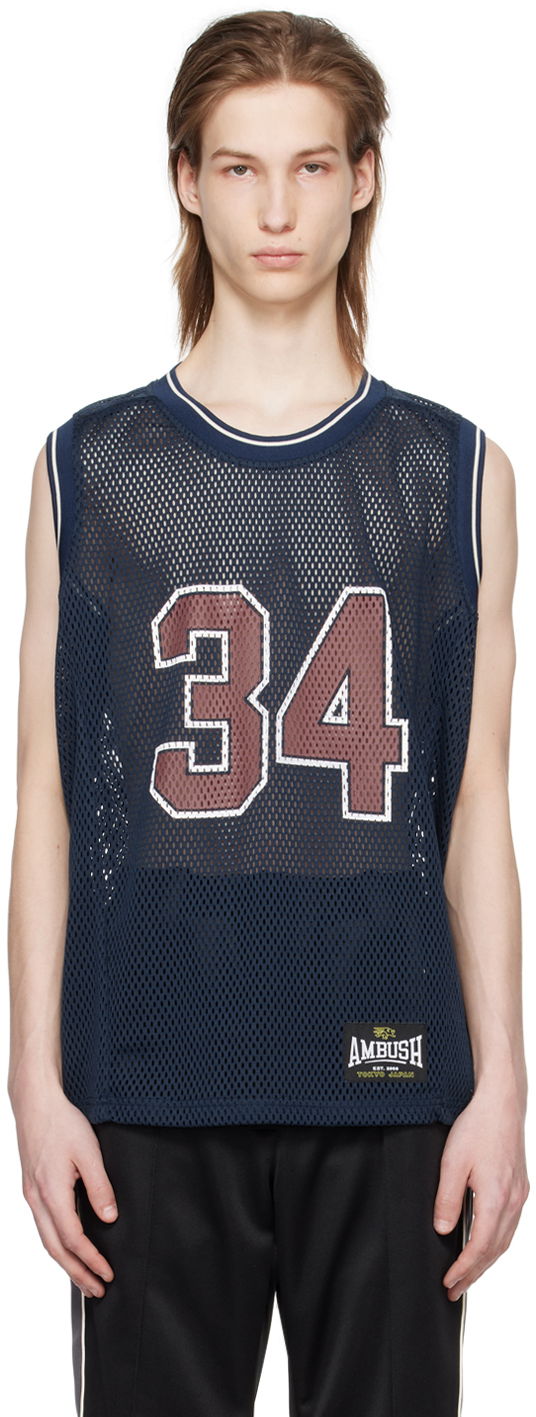 Потник Ambush AMBUSH Mesh Tank Top with 34 Print Тъмно синьо | BMAD003S24JER0014528