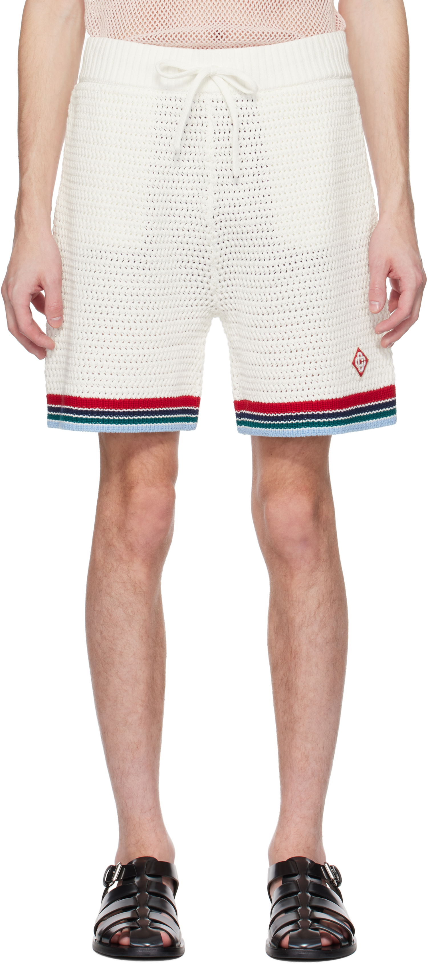 Къси панталони Casablanca Casablanca Gothic Crochet Shorts Бяло | MS25-KW-921-01, 0