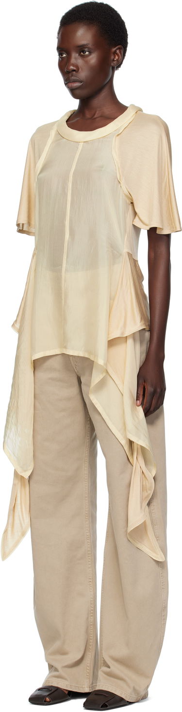 Тениски и потници LEMAIRE Lemaire Mixed Fabric Knotted Top Бежово | TO1332 LF1373, 3