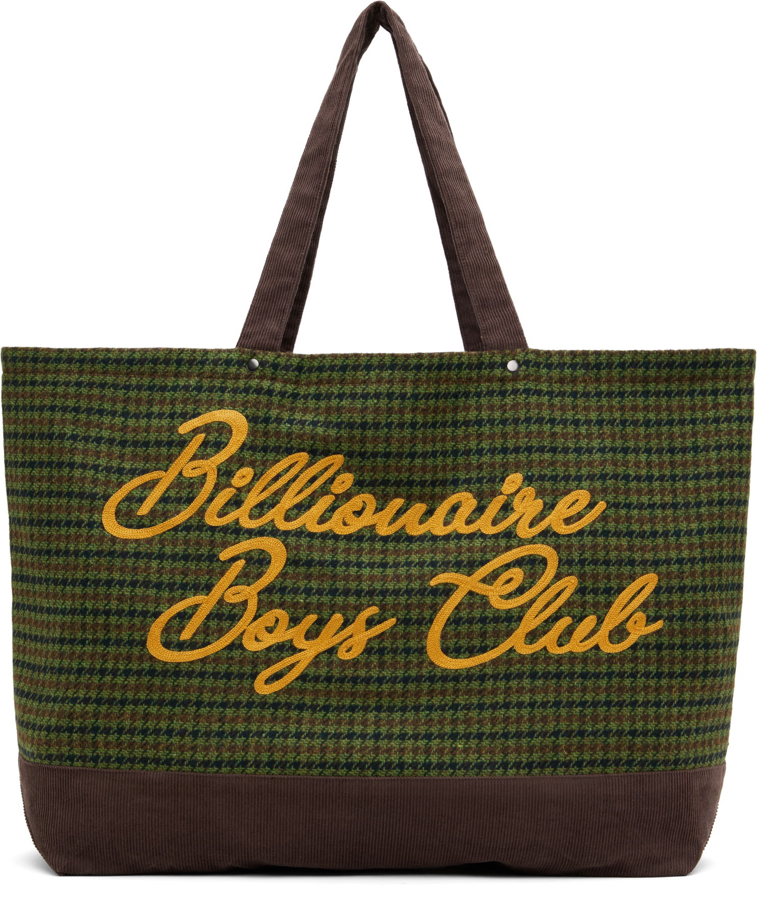 Голяма пазарска чанта BILLIONAIRE BOYS CLUB Script Check Tote Bag Зелено | B24483, 0