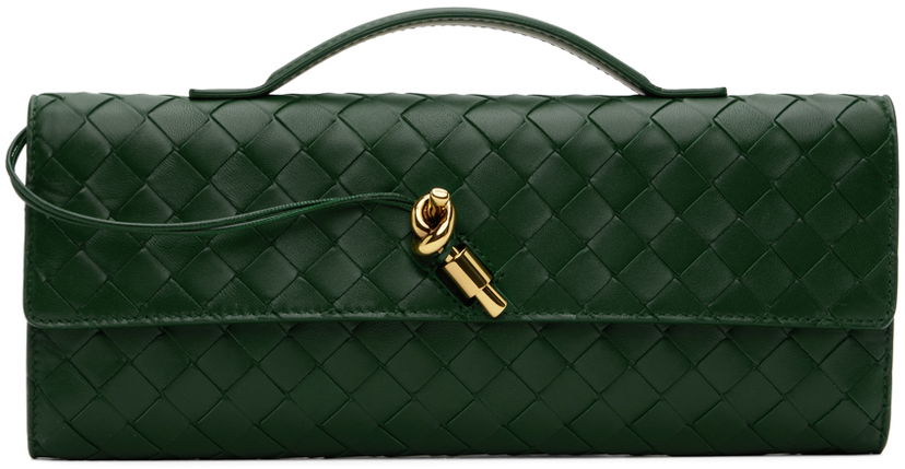 Дамска чанта Bottega Veneta Green Long Andiamo Bag Зелено | 741511 VCPP3