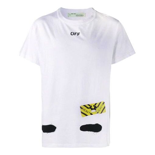 Тениска Off-White VIRGIL ABLOH Splash Ink Short Sleeve T-Shirt Бяло | OMAA002S171850130110, 0
