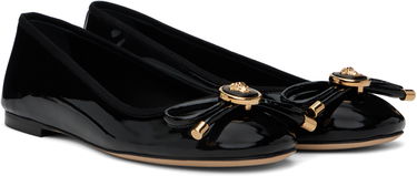 Грижа за обувките Versace Versace Opera Bow Patent Ballerina Flats Черно | 1017834_1A11949_1B00V, 3