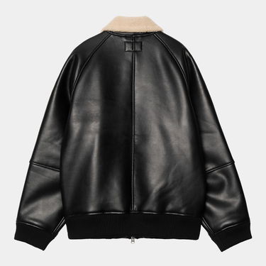 Яке бомбър Carhartt WIP Shepton Faux Leather Bomber Jacket with Sherpa Collar Черно | I035974_9, 1