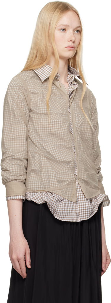 Риза Maison Margiela Maison Margiela Layered Gingham Shirt Зелено | S51DT0016 MTJ024, 4