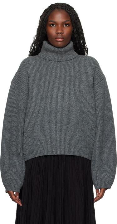 Пуловер TOTEME TOTEME Ribbed Turtleneck Sweater Сиво | 244-WRT0394-YA0110, 0