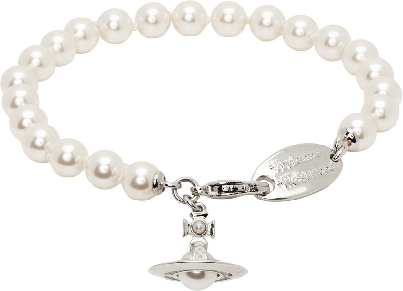 Гривна Vivienne Westwood Simonetta Pearl Bracelet Бяло | 6103008L-02P113-