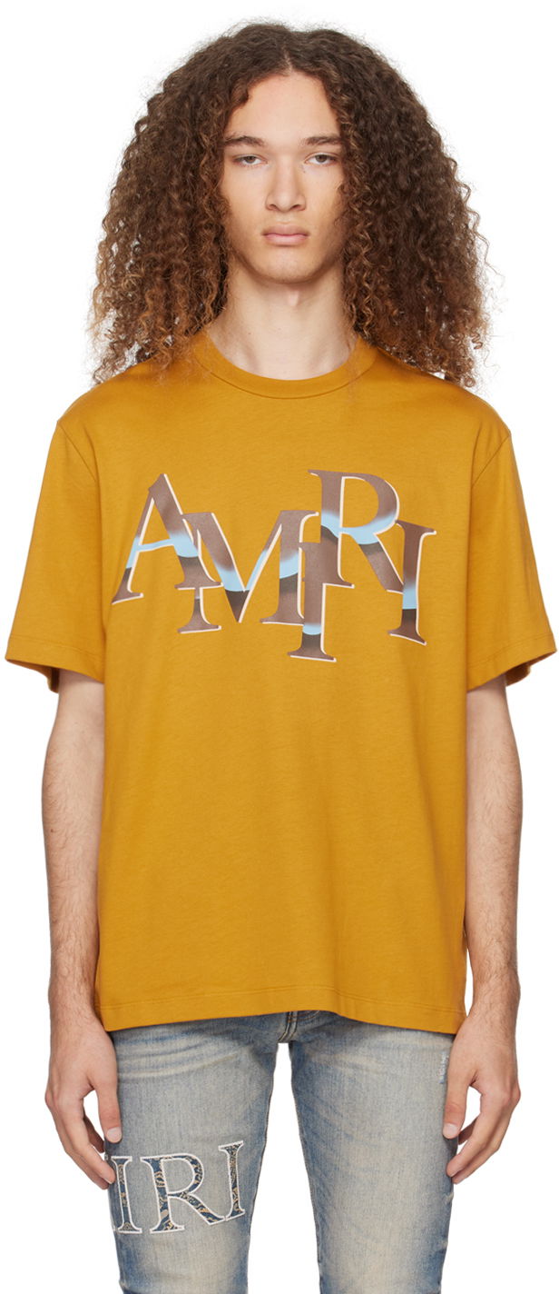 Тениска AMIRI Staggered Chrome T-Shirt Жълто | PS24MJL020