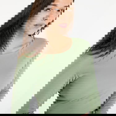 Съкратен топ Urban Classics Sports Longsleeve Crop Top Зелено | TB7807-20524, 1