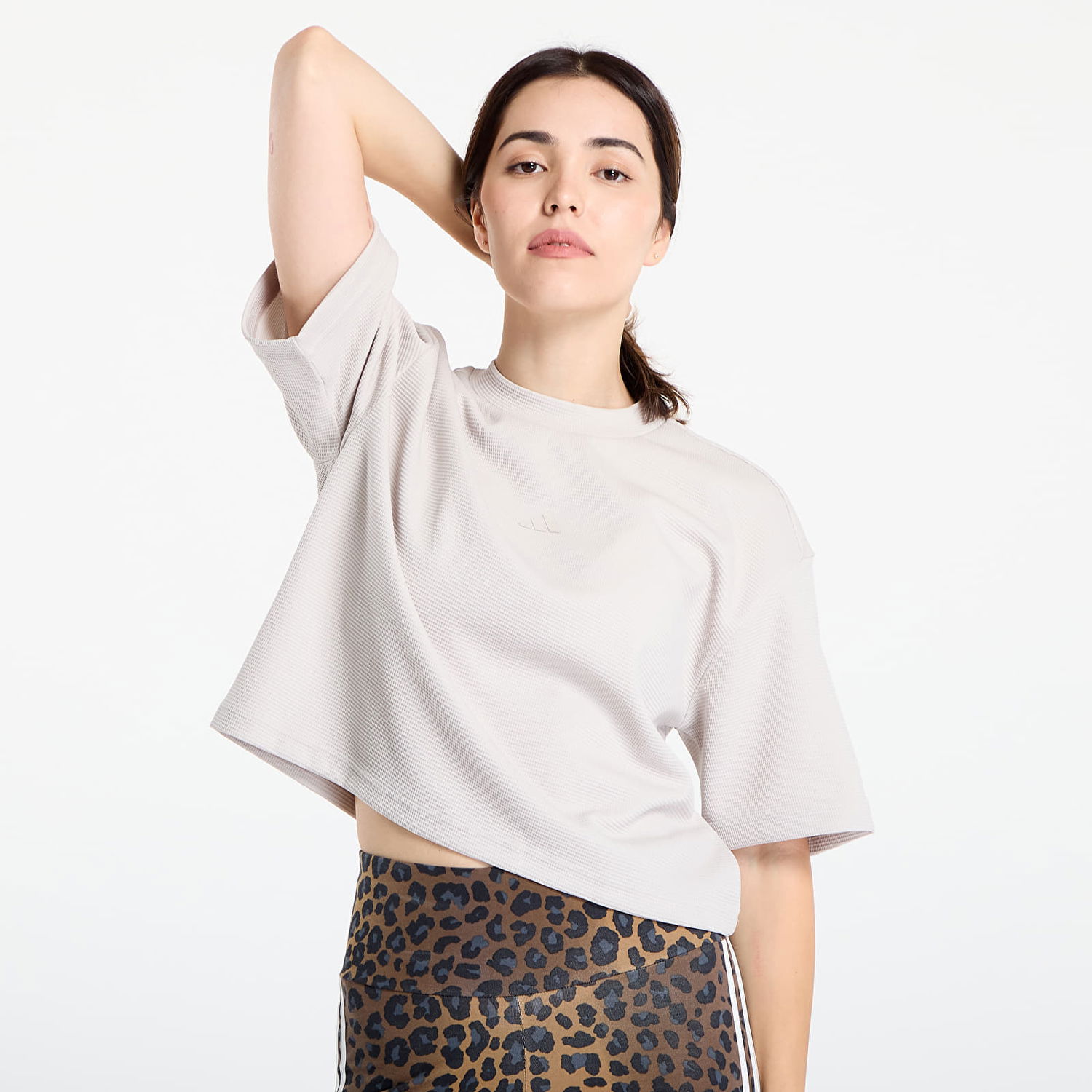 Тениска adidas Performance Yoga Motion Waffle T-Shirt Wonder Alumina Сиво | JM4476, 1