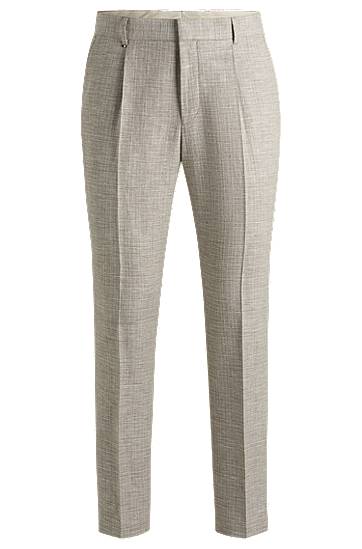 Панталони BOSS Micro-Patterned Stretch Formal Trousers Сиво | 50540725, 0