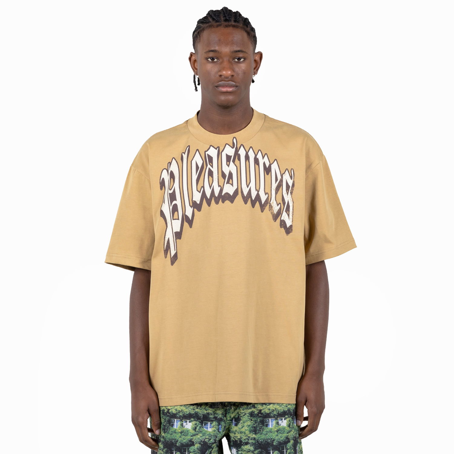 Тениска Pleasures Twitch Heavyweight Tee Khaki Бежово | P23SP028-KHAKI, 1