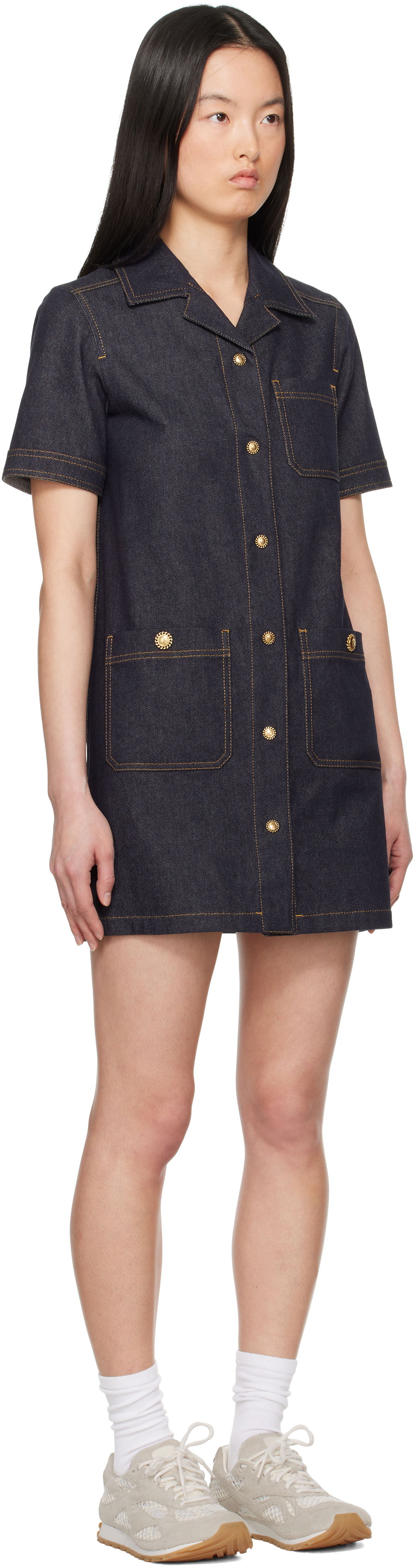 Pокля Moncler Moncler Denim Shirt Dress Синьо | K10932G00007597BH, 1