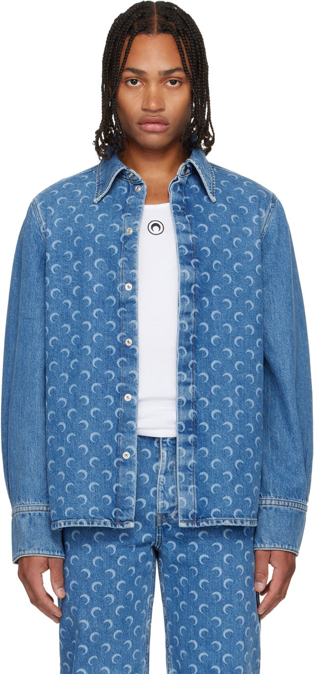 Marine Serre Moon Laser Denim Shirt