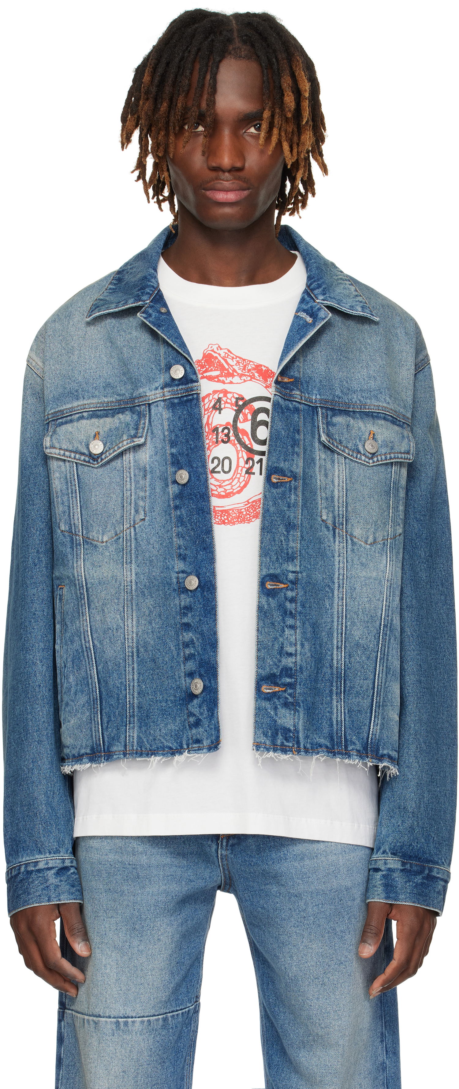 Яке Maison Margiela MM6 Maison Margiela Sports Denim Jacket Синьо | SH0AM0026 M30018, 0
