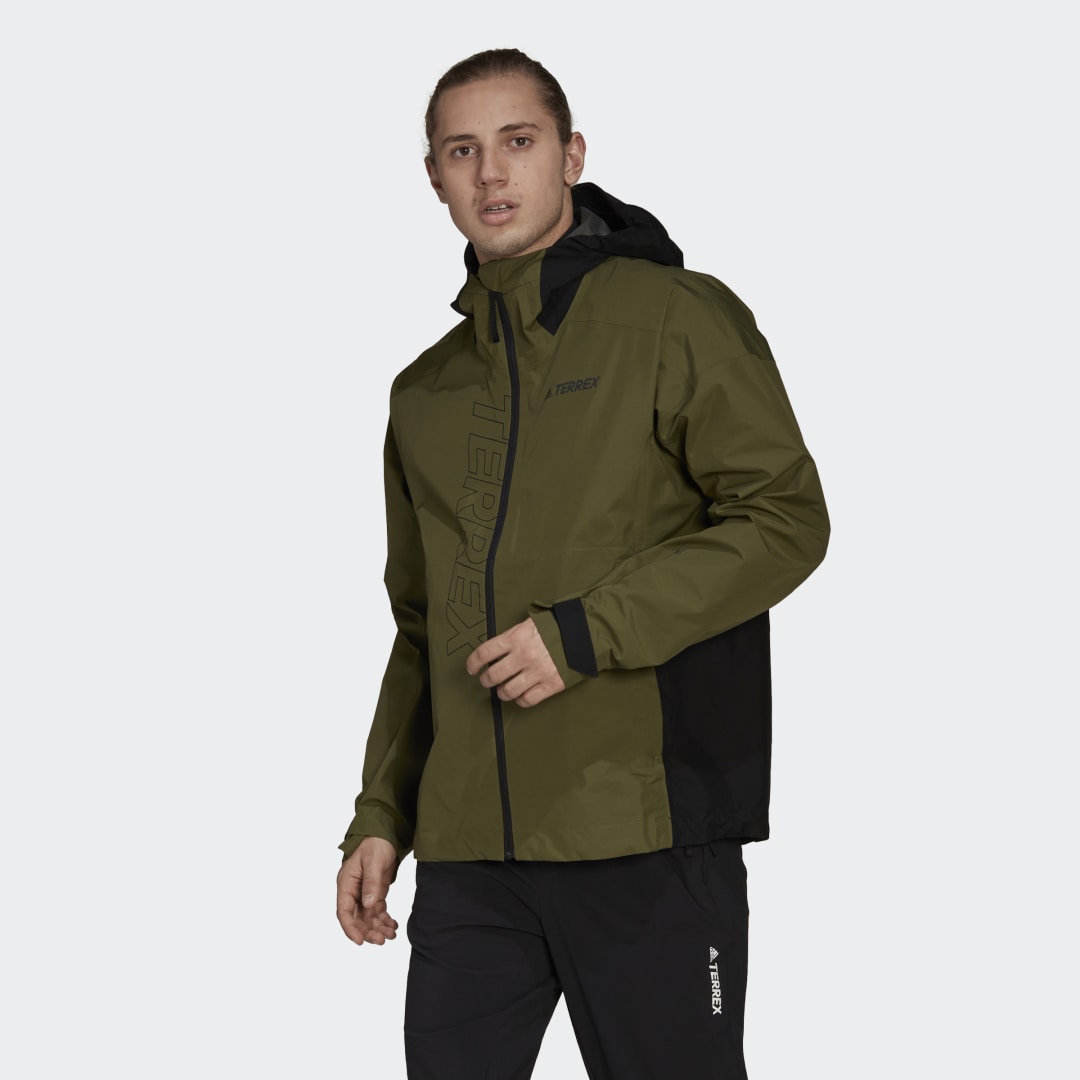 Ветровка adidas Originals Terrex GORE-TEX Paclite Rain Jacket Зелено | H51476, 0