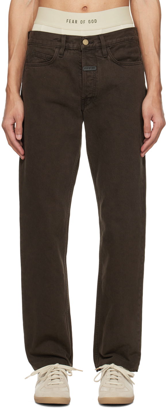 Дънки Fear of God Brown Straight-Leg Jeans Кафяво | FG840-030DNM, 0