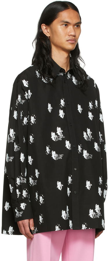 Риза We11done Angels Print Shirt Черно | WD-BL1-22-213-U-BK, 1