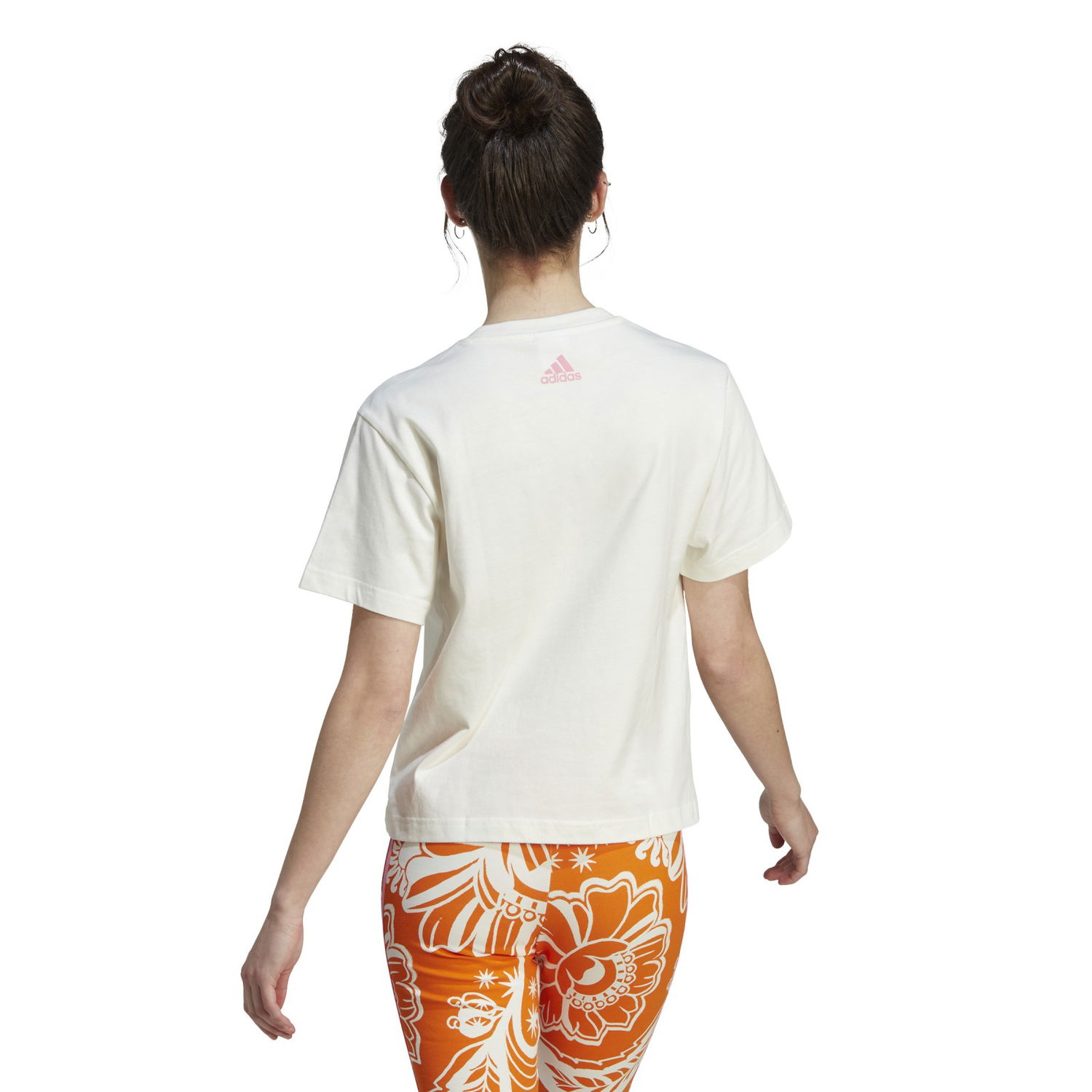 Съкратен топ adidas Performance Floral Graphic T-Shirt Бяло | IM2391, 1