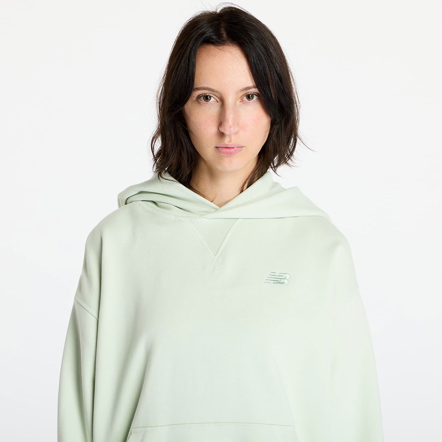 Суитчър New Balance Athletics French Terry Hoodie Natural Mint Зелено | WT41537NUM, 1