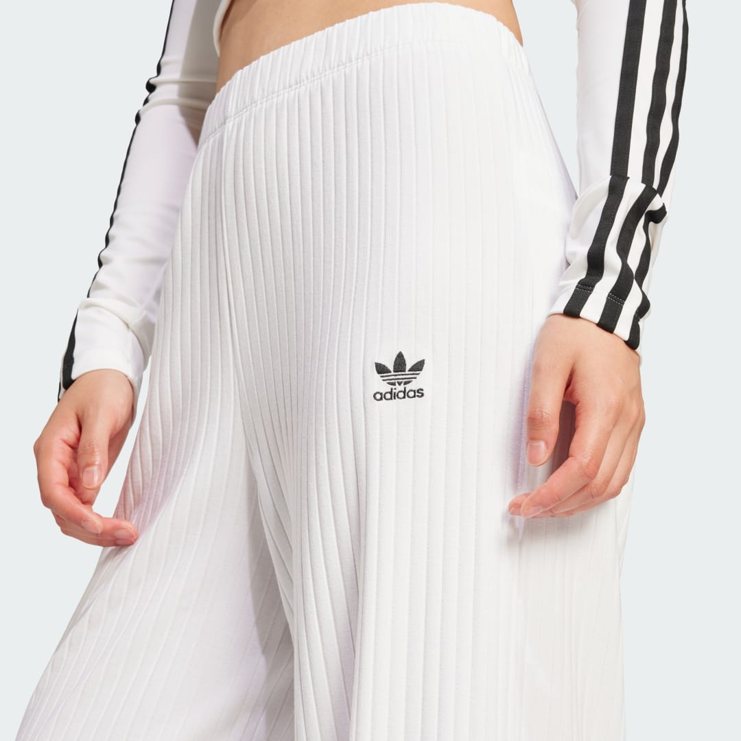 Панталони adidas Performance Wide Leg Ribbed Pants Бяло | JD1497, 1