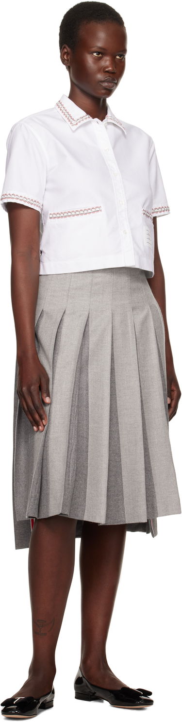 Риза Thom Browne Thom Browne Drop Back Cropped Shirt Бяло | FLL191B-F0313, 3