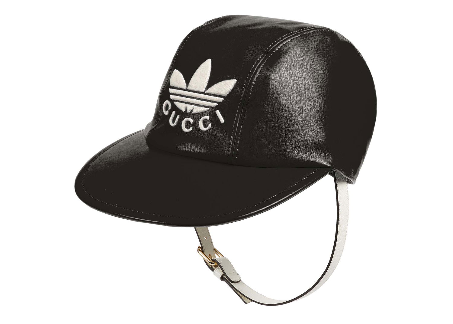 Шапка с козирка Gucci adidas x Baseball Hat with Chin Strap Black Черно | 724622 3HANU 1077, 0