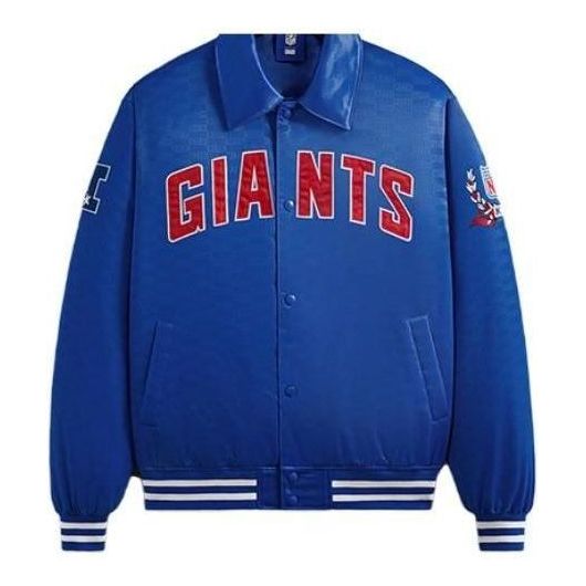 Яке бомбър KITH Giants Satin Bomber Jacket Синьо | KHM010427-412