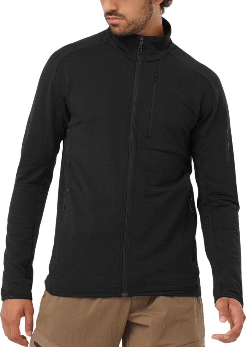 Суитчър Salomon Essential Lightwarm FZ Sweatshirt Черно | lc2224700