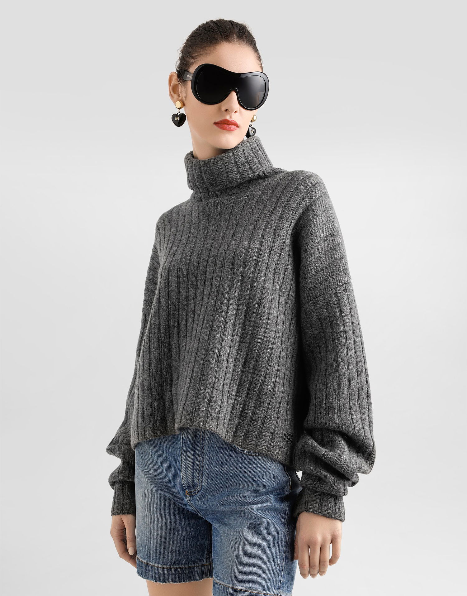 Пуловер Dolce & Gabbana Dolce & Gabbana Cashmere Turtleneck Pullover Сиво | FXW49ZJBW0SN5822, 1
