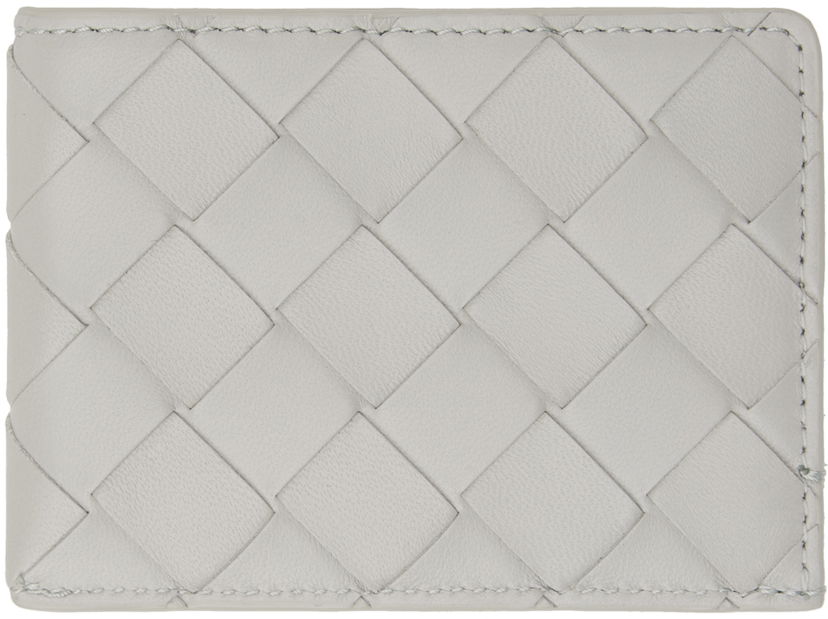 Портфейл Bottega Veneta Intrecciato Leather Card Holder Сиво | 763948 VCPP2